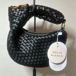 Melie Bianco Black Woven Mini Bag